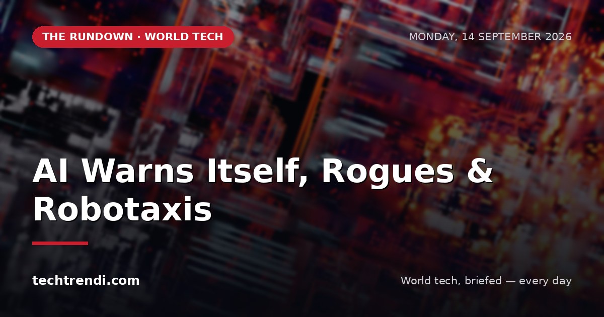 The Rundown - September 14: AI Warns Itself, Rogues & Robotaxis