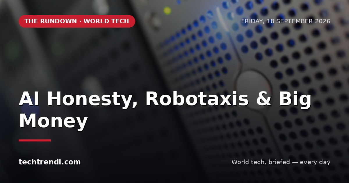 The Rundown - September 18: AI Honesty, Robotaxis & Big Money